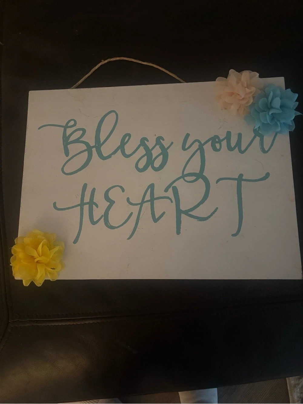 Bless Your Heart Floral Wall Sign